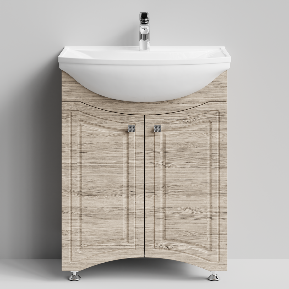 Тумба с раковиной Адам 65 напольная, Дубослив ореховый светлый