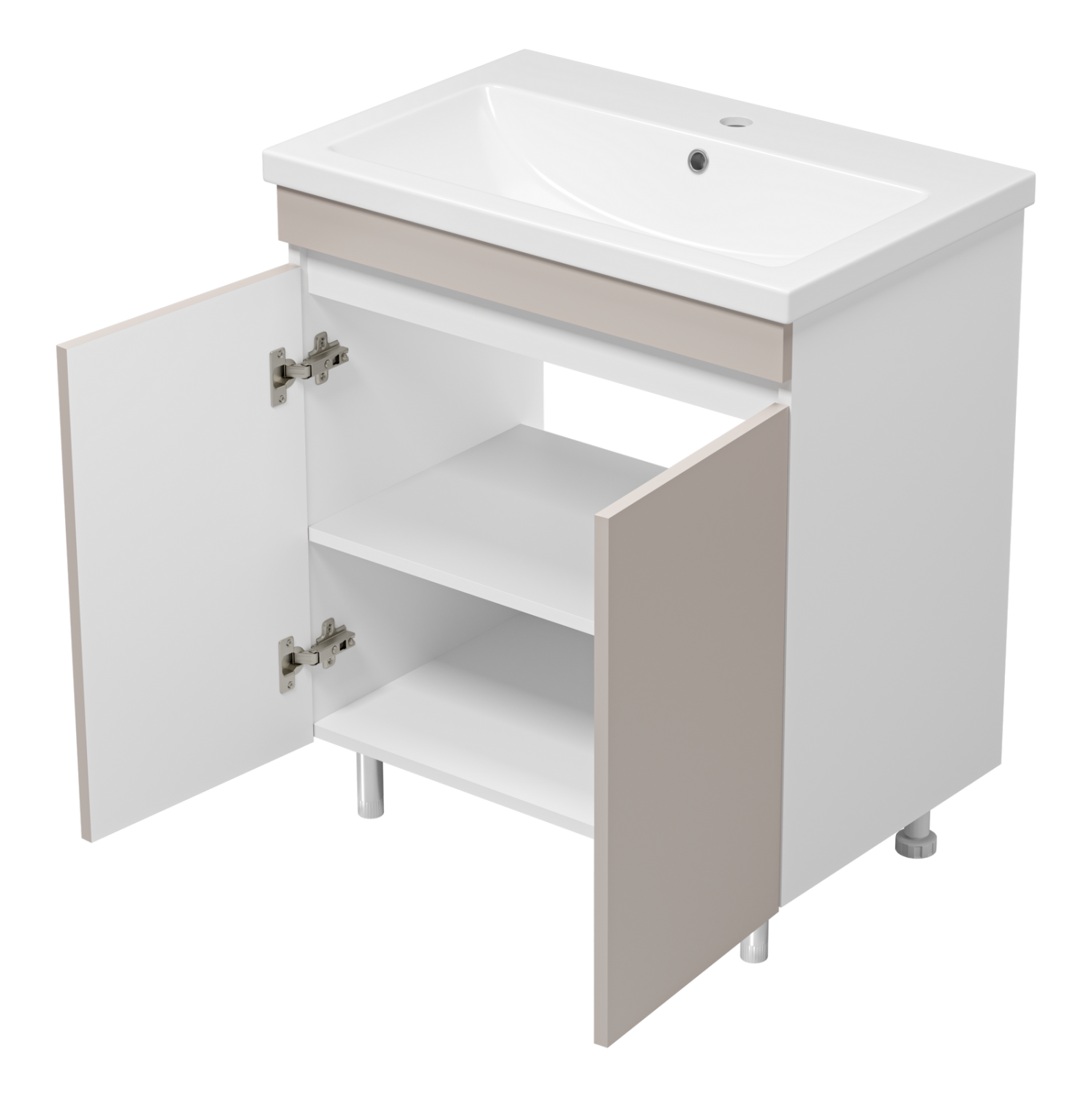 Тумба Misty Майна 70 с раковиной Como 70, напольный, сливки/белый