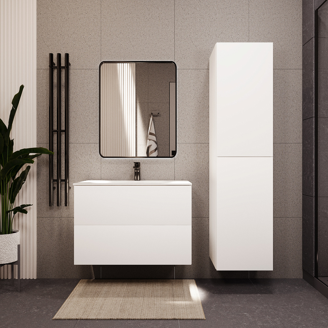 Тумба с раковиной подвесная (80 см) Terminus Aurora AUR10802900301O, белый