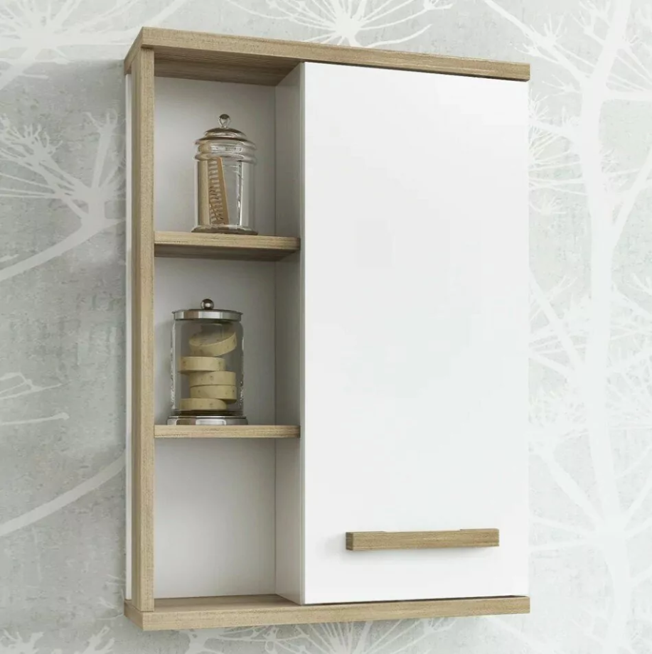 Шкаф навесной Sanflor Ингрид 50 R, белый матовый, швейцарский вяз