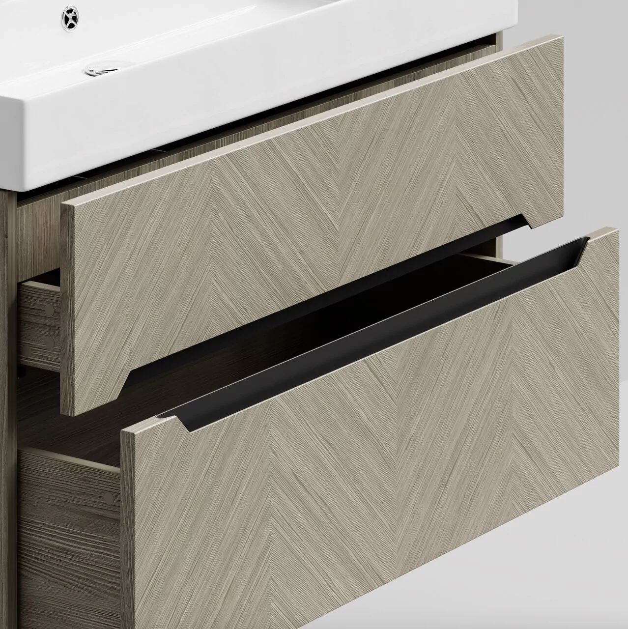 Тумба подвесная Vod-ok Элато 100 с раковиной Stance 100, дуб + 6 цветов