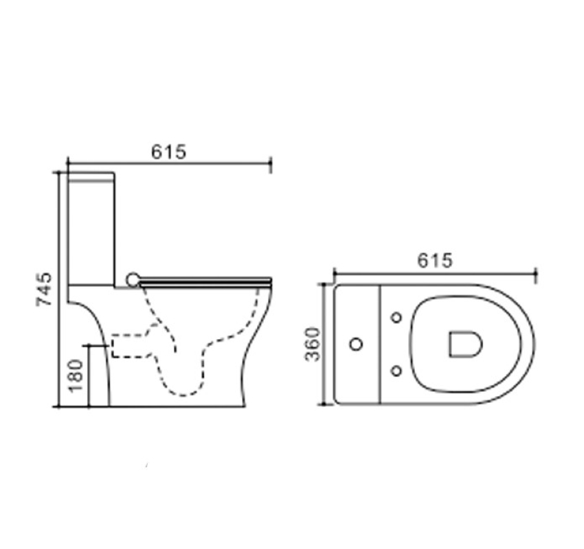 Унитаз напольный rimless Stella Polar Ронда KN2224000, белый, 2 части