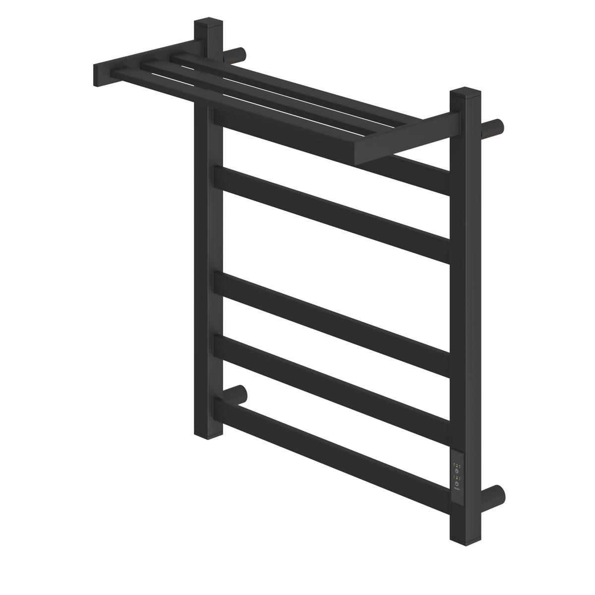 Полотенцесушитель электрический APEXTERMO Terra TR01165BM 600x500 с полкой, черный матовый