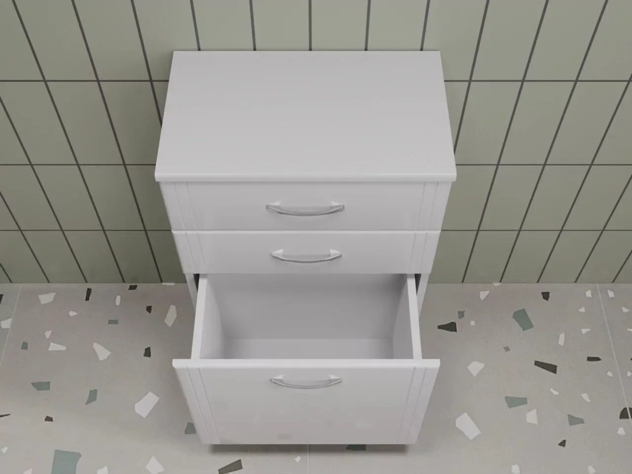 Тумба-комод Style Line Эко Стандарт 50 3 ящика, белый