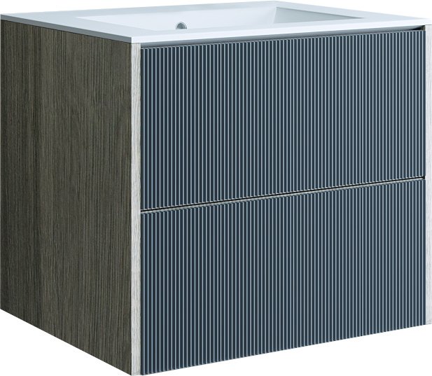 Тумба с раковиной Sanflor ДИАНА 65 подвесная, дуб шерман, графит