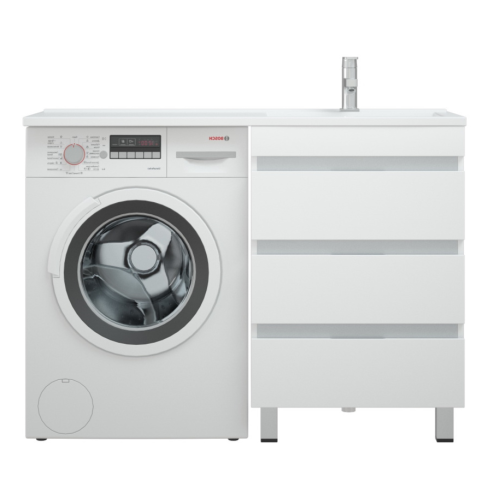 Тумба напольная Corozo Джерси 50 с раковиной Мадлен 110 R белый