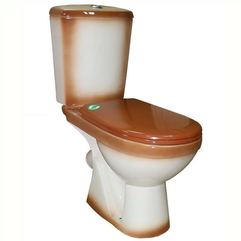 Унитаз Rosa Комфорт напольный, компакт, с косым выпуском, коричневый
