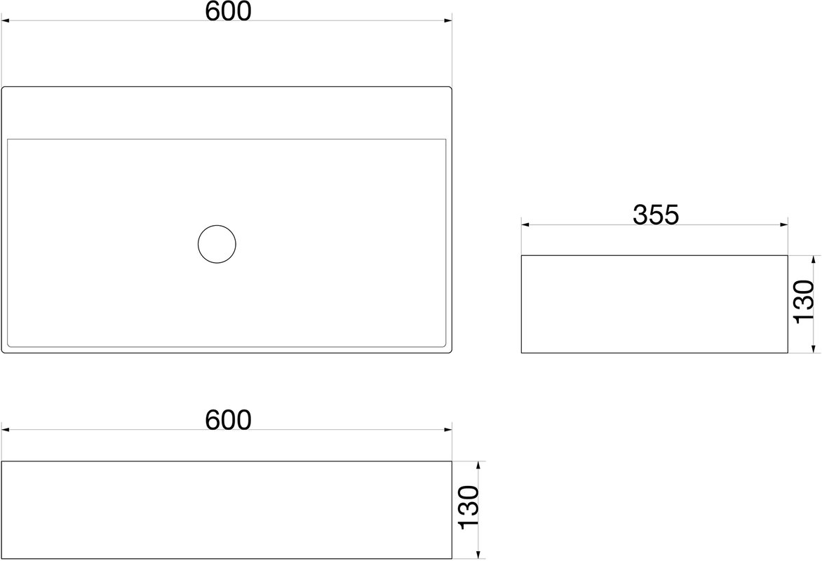Раковина SantiLine SL-1093 накладная, белая
