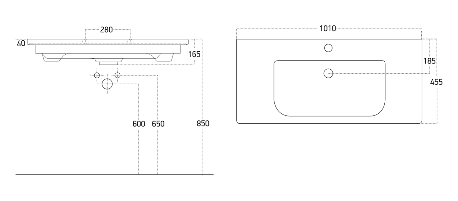 Тумба с раковиной Misty Ларго 100 белый