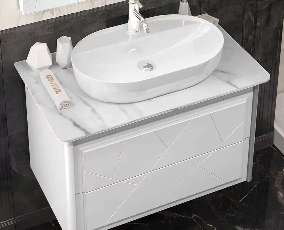 Тумба с раковиной Opadiris Луиджи 90 со столешницей, белый матовый