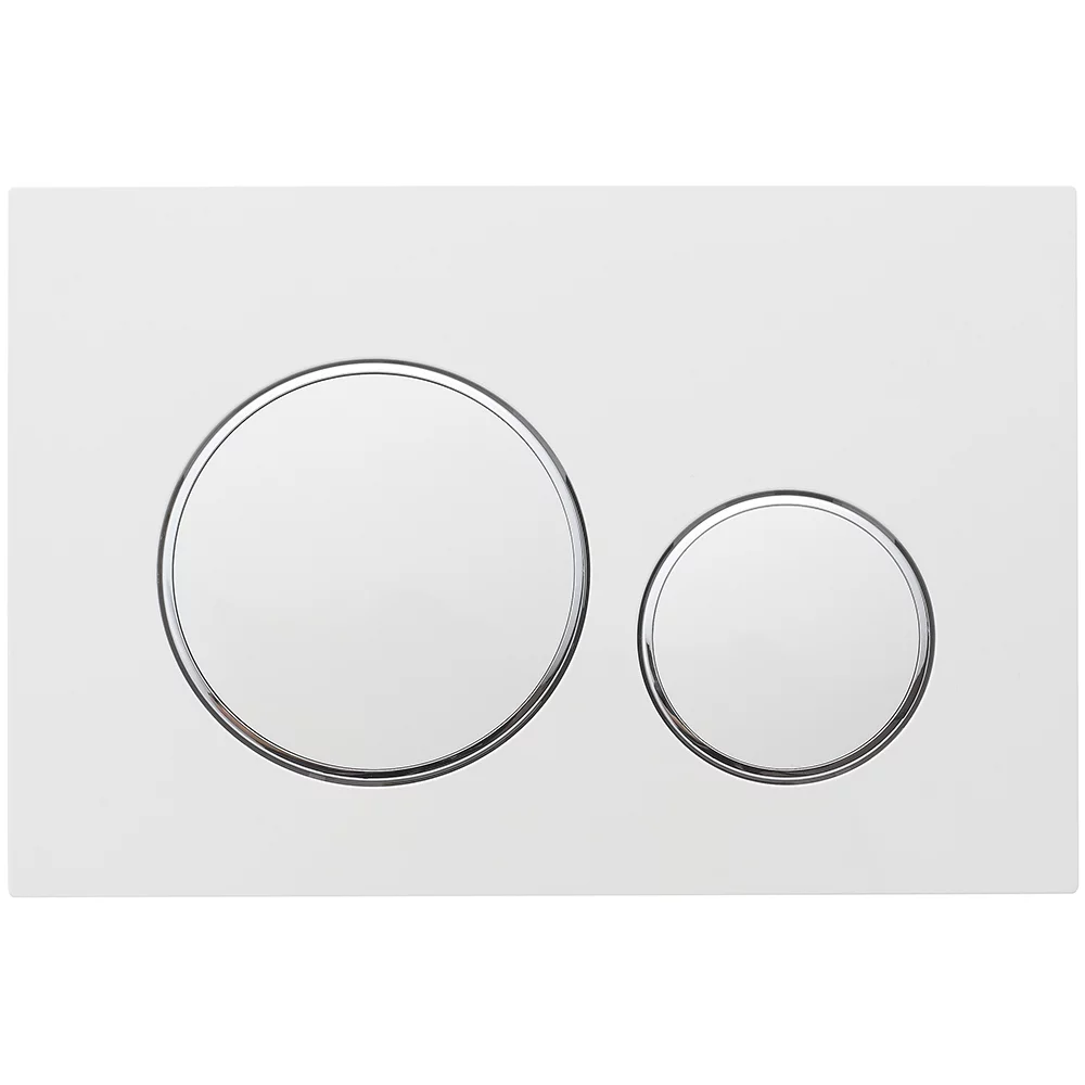Кнопка смыва Veconi FLUSH V10, FLV10-WC, 240х162х7, пластик, белый матовый кайма - хром глянец