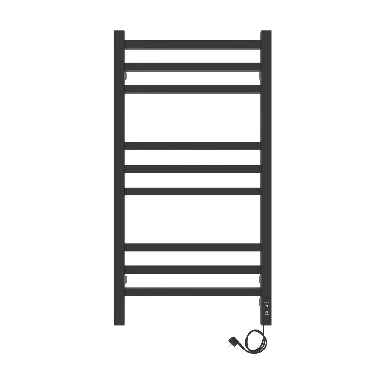 Полотенцесушитель электрический Laris Астор ЧКЧ П9 350х700 с терморегулятором, правый, черный матовый