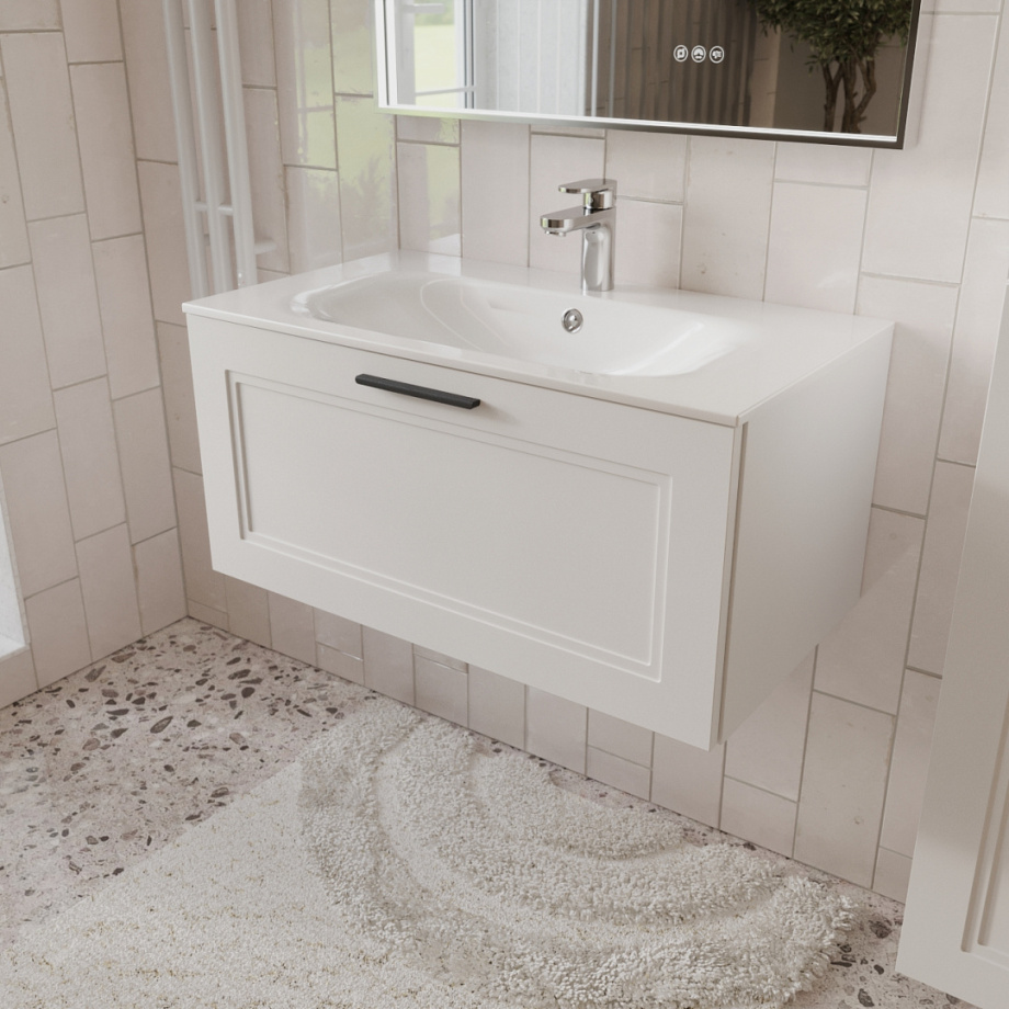 Тумба с раковиной подвесная (80 см) Terminus Classik CLA10801900301O, белый