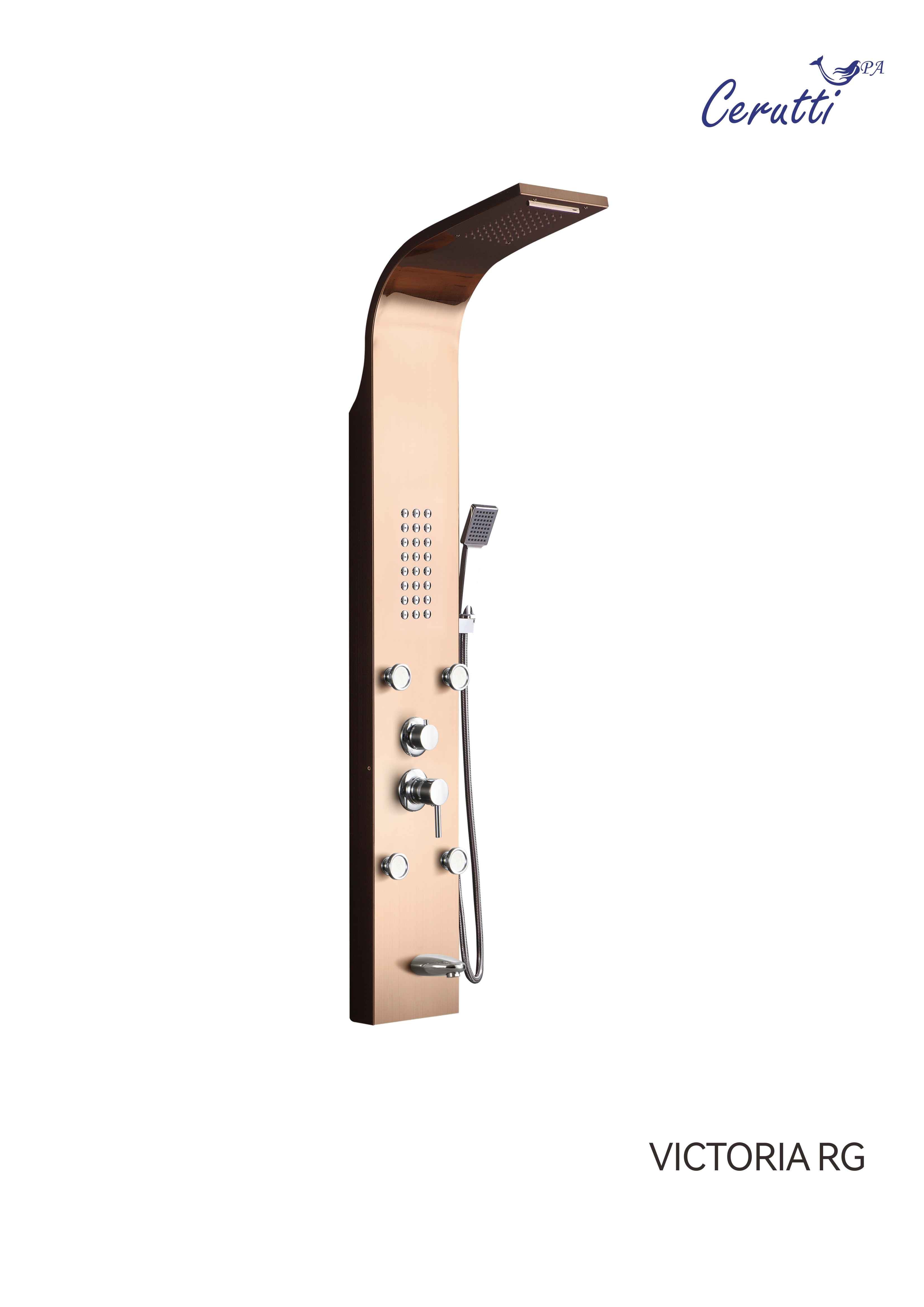 Душевая панель Cerutti Spa VICTORIA RG CT9977 розовое золото