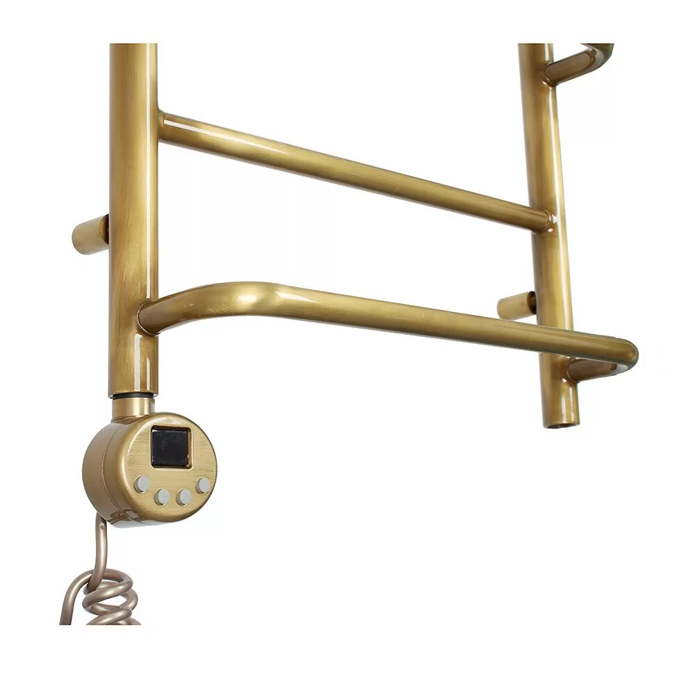 Полотенцесушитель электрический Domoterm Орфей с полкой П7 500x700 АБР EL, левый, античная бронза