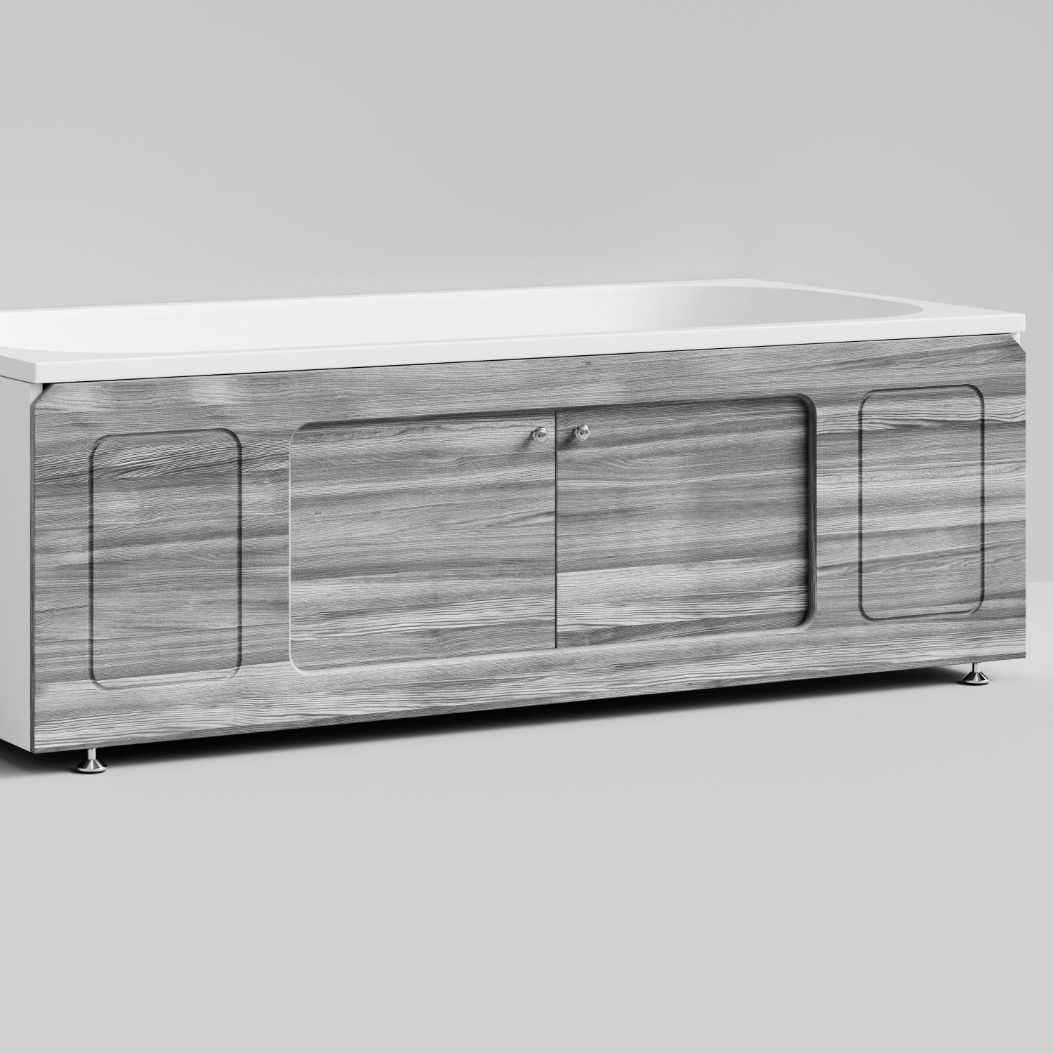 Экран под ванну Vod-ok Лидер 170 раздвижной Лиственница структурная контрастно-серая