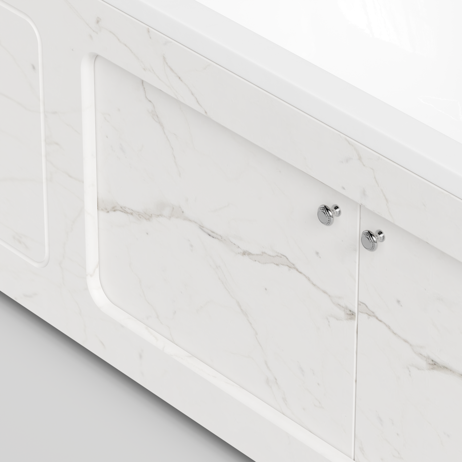 Экран под ванну Vod-ok Лидер 180 раздвижной Мрамор Белый натур милк