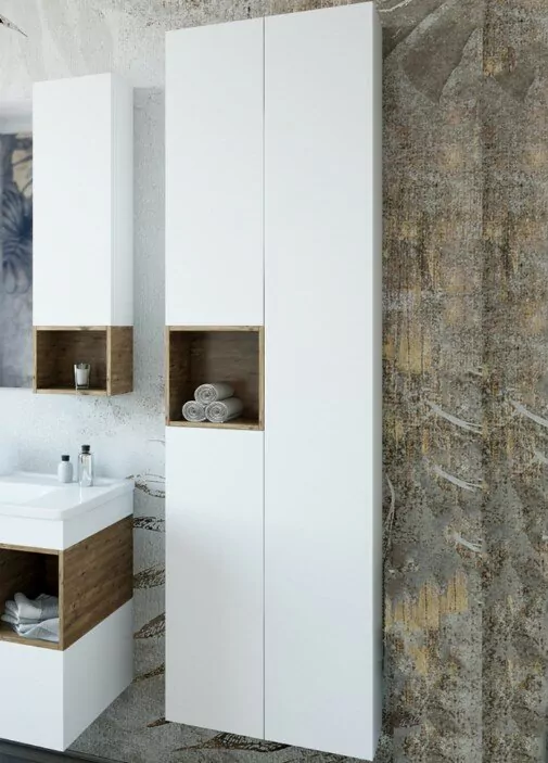 Пенал Sanflor Даллас 50 подвесной, с открытой полкой, дуб рустикальный