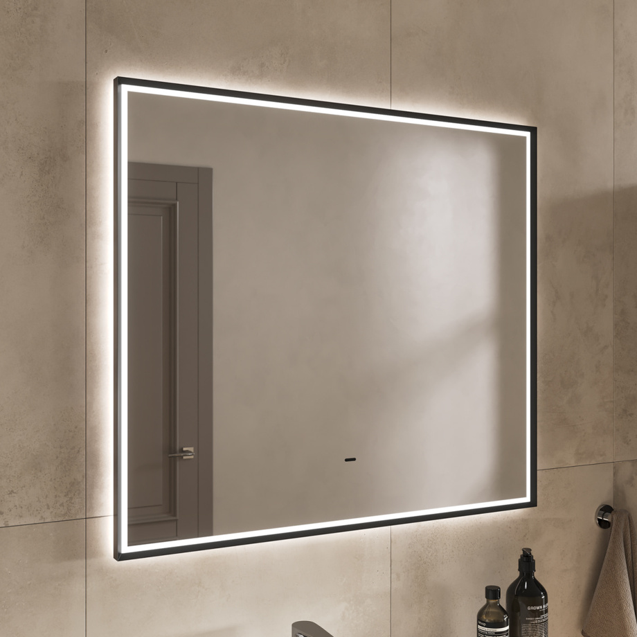 Зеркало EQUIL Forest LED 90 с подсветкой, черный