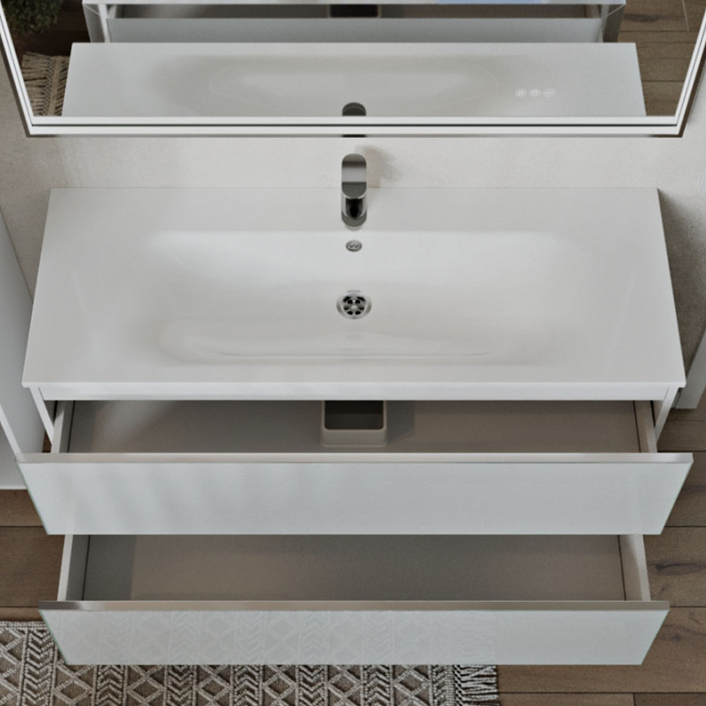 Тумба с раковиной подвесная (120 см) Terminus Vega VEG101202900301OSL, белый