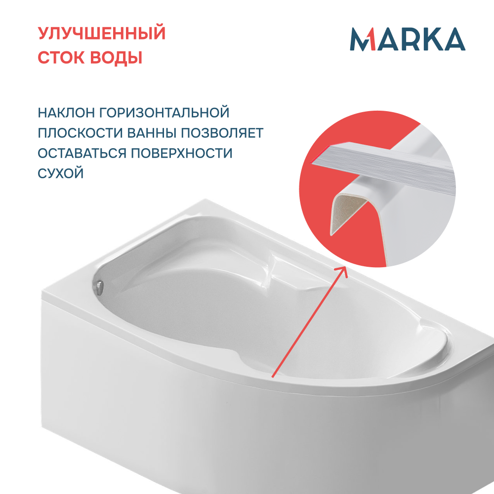 Ванна 1Marka DIANA 160x100 L Комплект Премиум