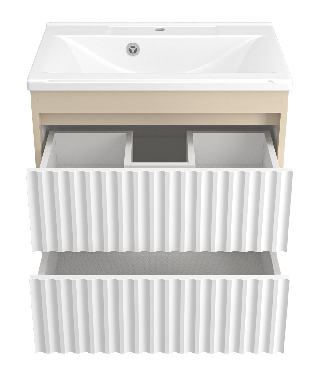 Тумба с раковиной Brevita Balaton 65 подвесная, белый/бежевый