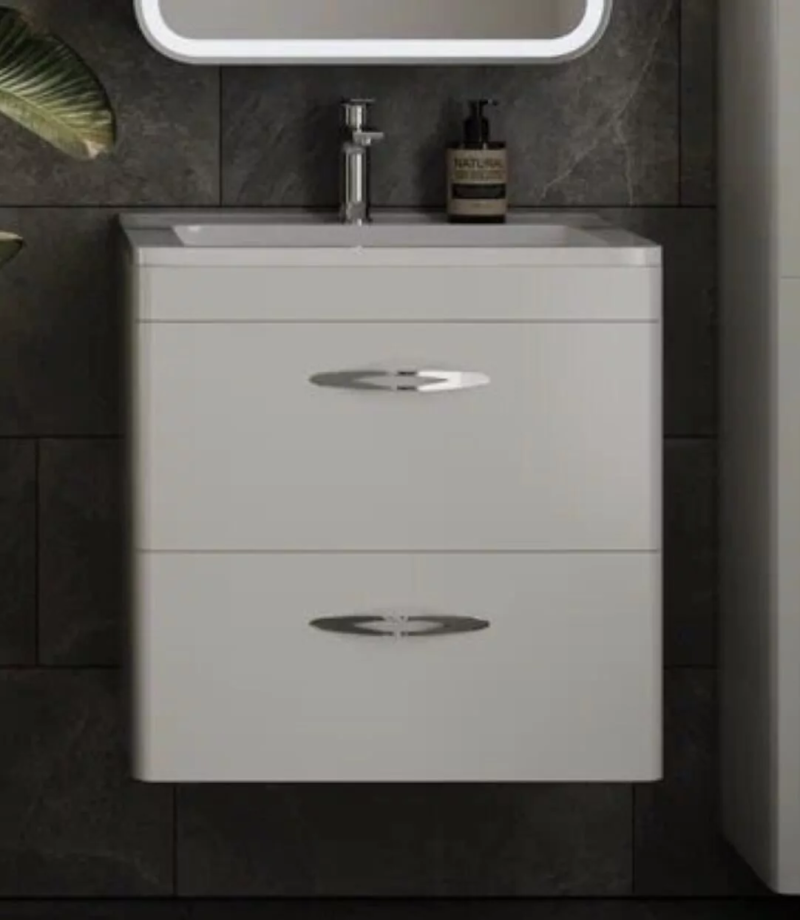 Тумба подвесная Style Line Каре 60 Люкс Plus с раковиной Каре Люкс 60, белая