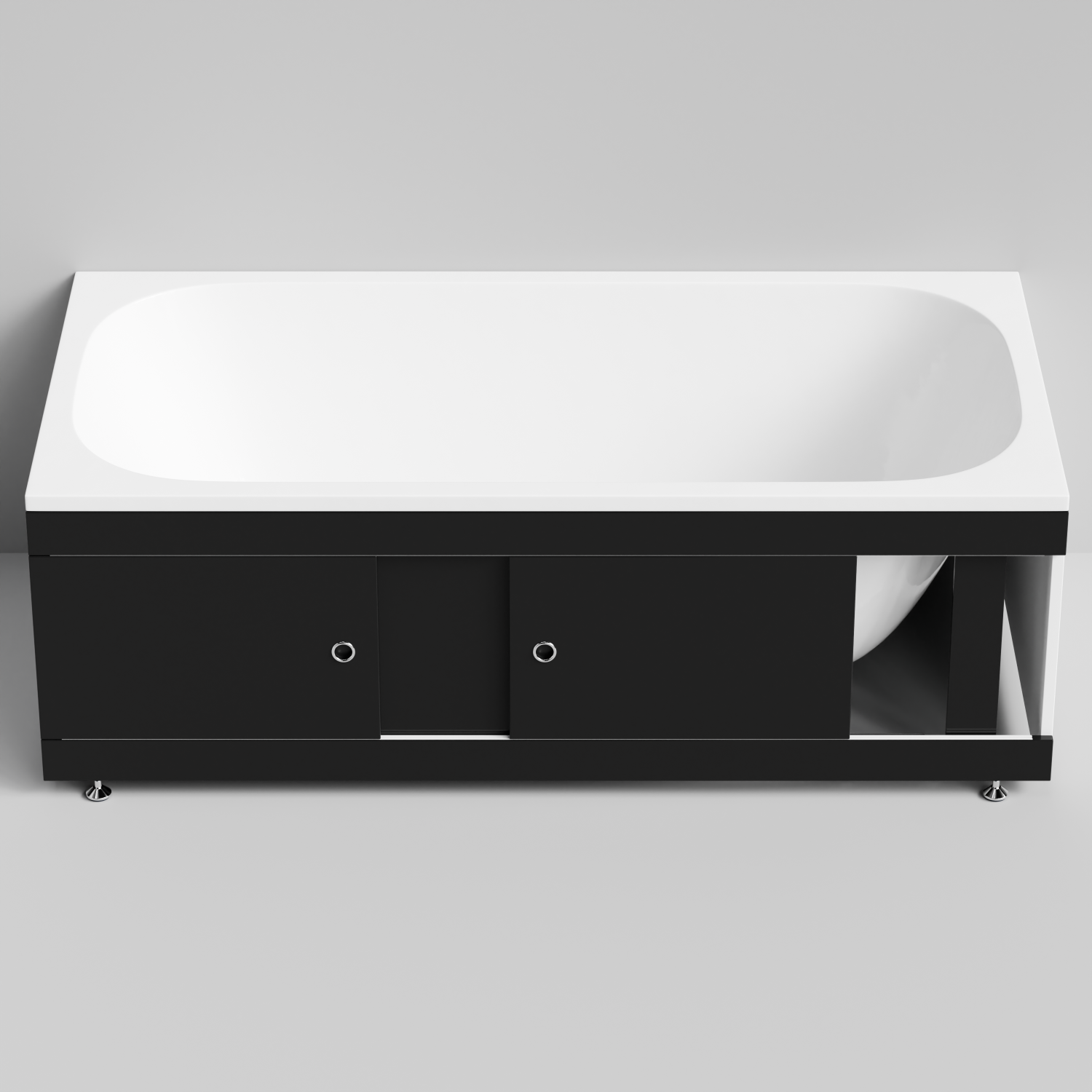 Экран под ванну Vod-ok Купе 170 раздвижной Черный глянец