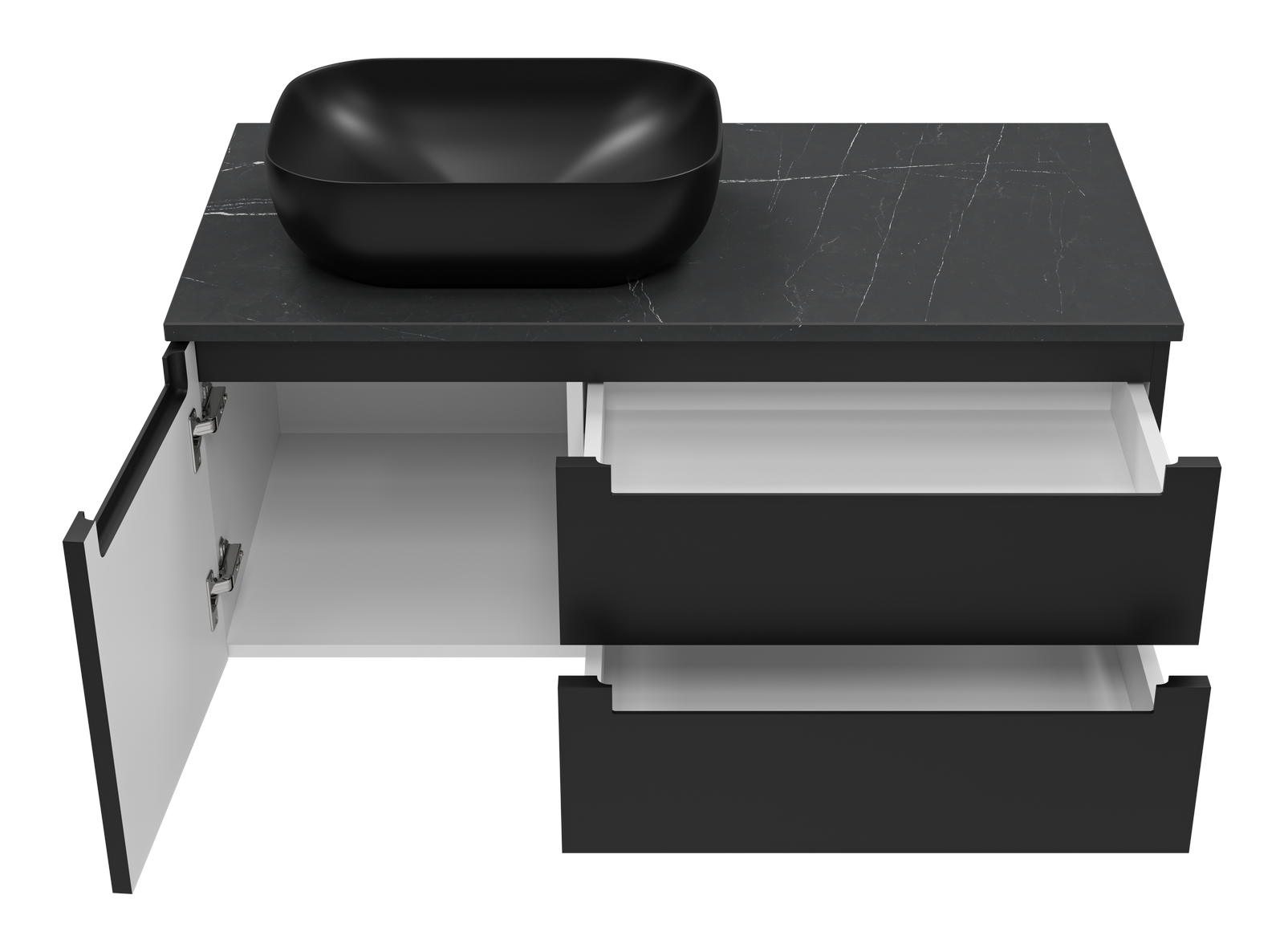 Тумба с раковиной Brevita Cargo 100 подвесная, черный