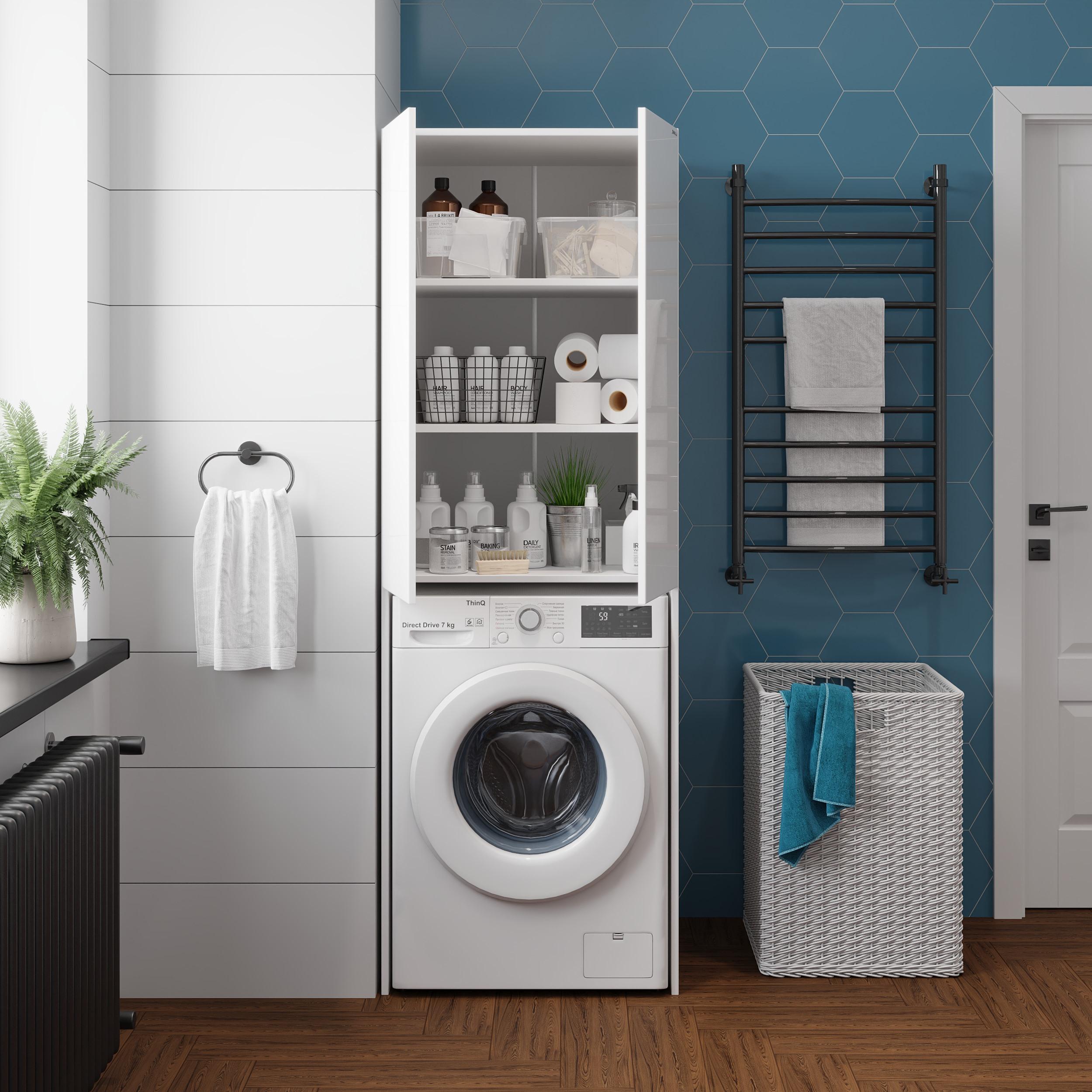 Шкаф Onika Милтон 67 напольный, для стиральной машины, белый (разборный)