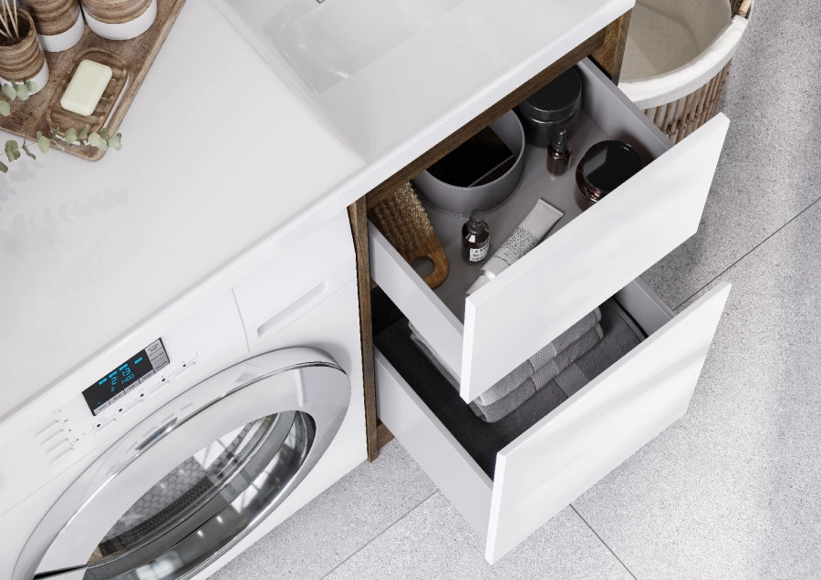 Тумбы под раковину AQUATON Лондри 40 Дуб Рустикальный/белый