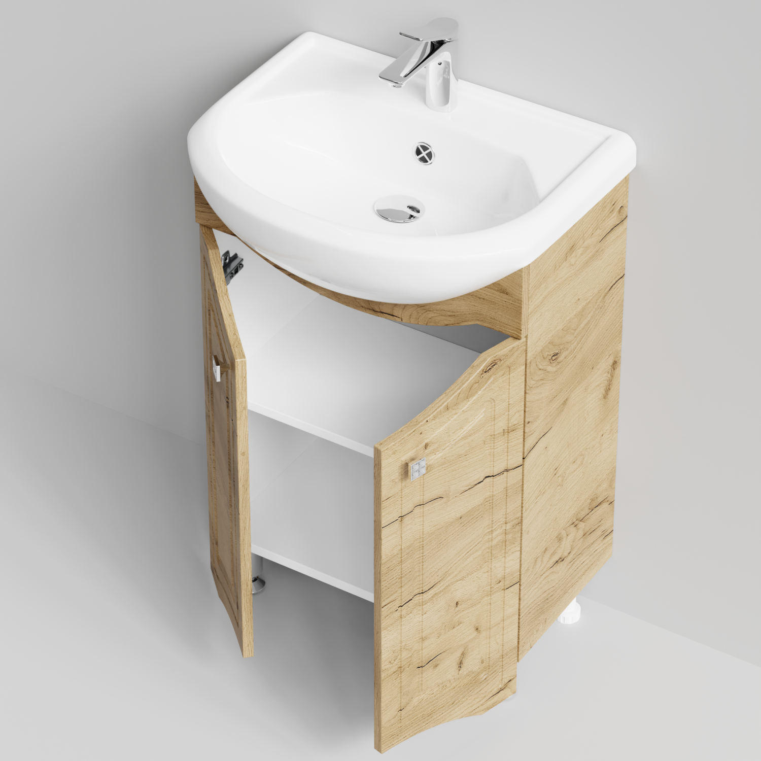 Тумба с раковиной Адам 55 напольная, Дуб Тортуга