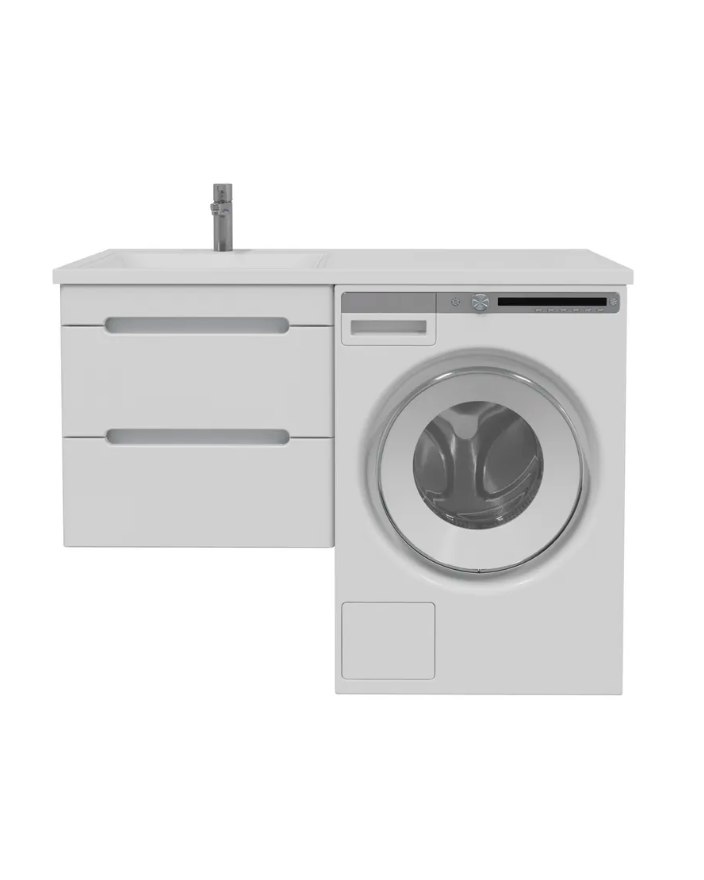 Тумба подвесная SanStar Толедо 50 с раковиной Даллас 110 левый белая