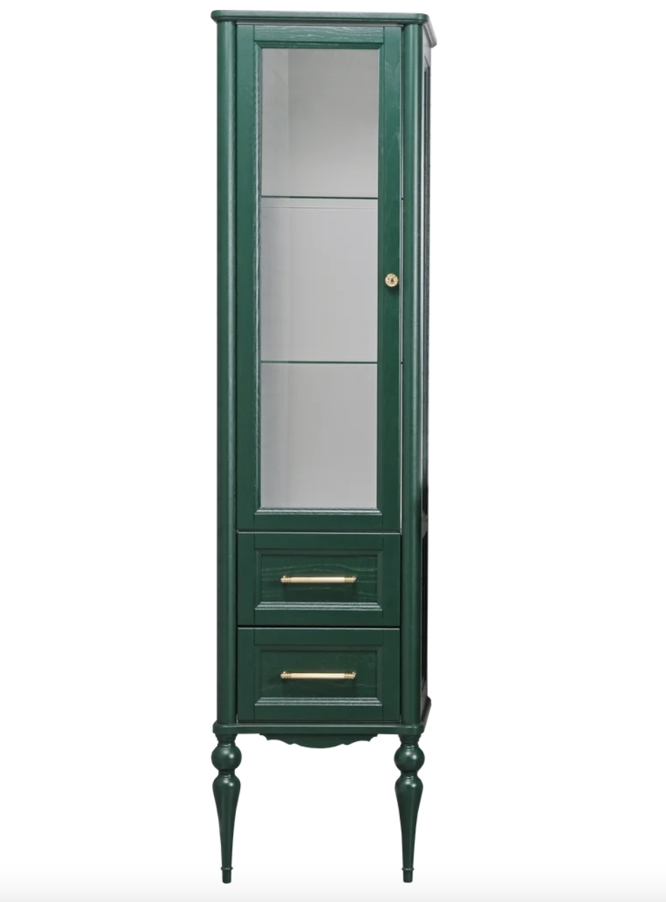 Пенал напольный ValenHouse Эстетика 50 L зеленый, золото