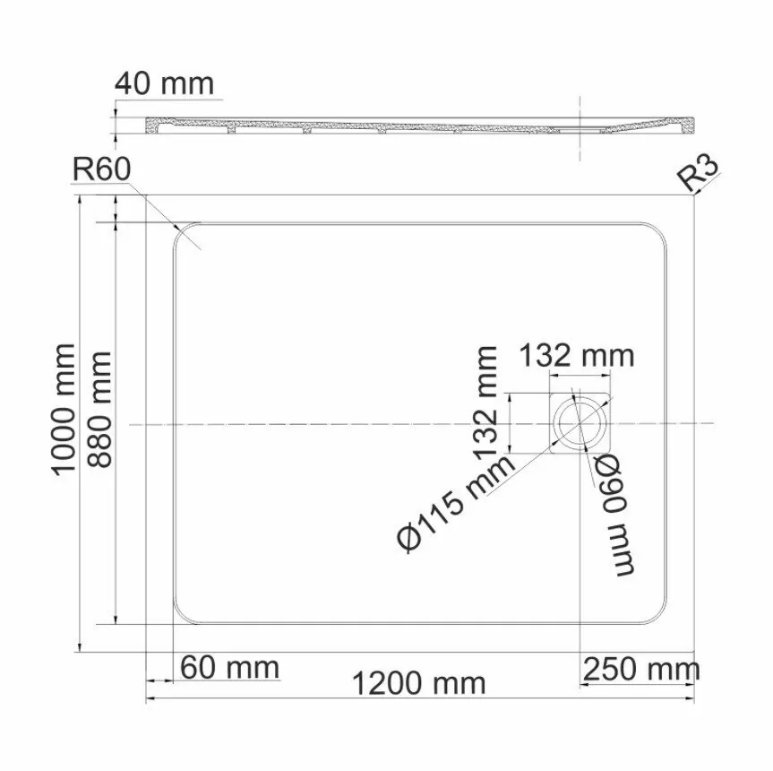 Поддон для душа WasserKraft Neime 19T10 120х100 прямоугольный, из искусственного камня, черный мрамор Поддон для душа WasserKraft Neime 19T10 120х100 прямоугольный, из искусственного камня, черный мрамор