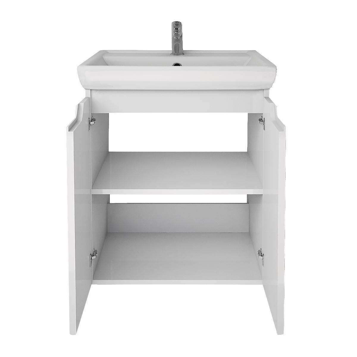 Тумба с раковиной напольная Dreja Q Plus (D) 55 см, белый