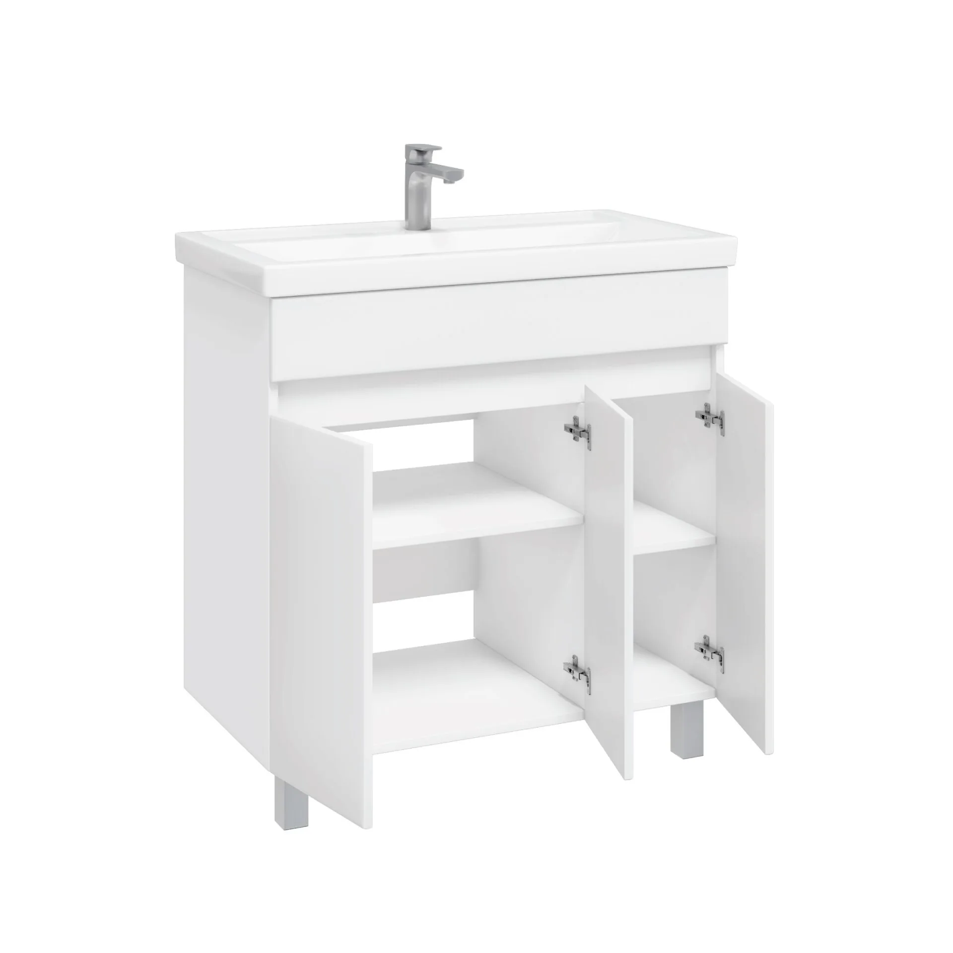 Тумба напольная SanStar Квадро 80 с раковиной Fest 80 белый