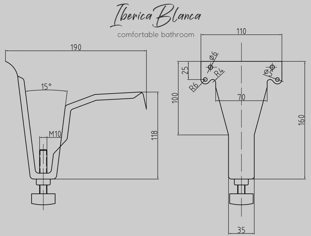 Ножки для стальных ванн Iberica Blanca IB-SF-1 универсальные