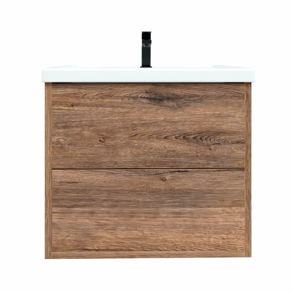 Тумба подвесная SanStar Siva 50 с раковиной Moduo 50 Дуб веллингтон табак