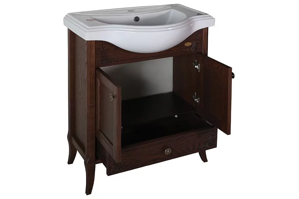 Мебель для ванной Asb-Woodline Салерно 65 комплект, напольный, антикварный орех