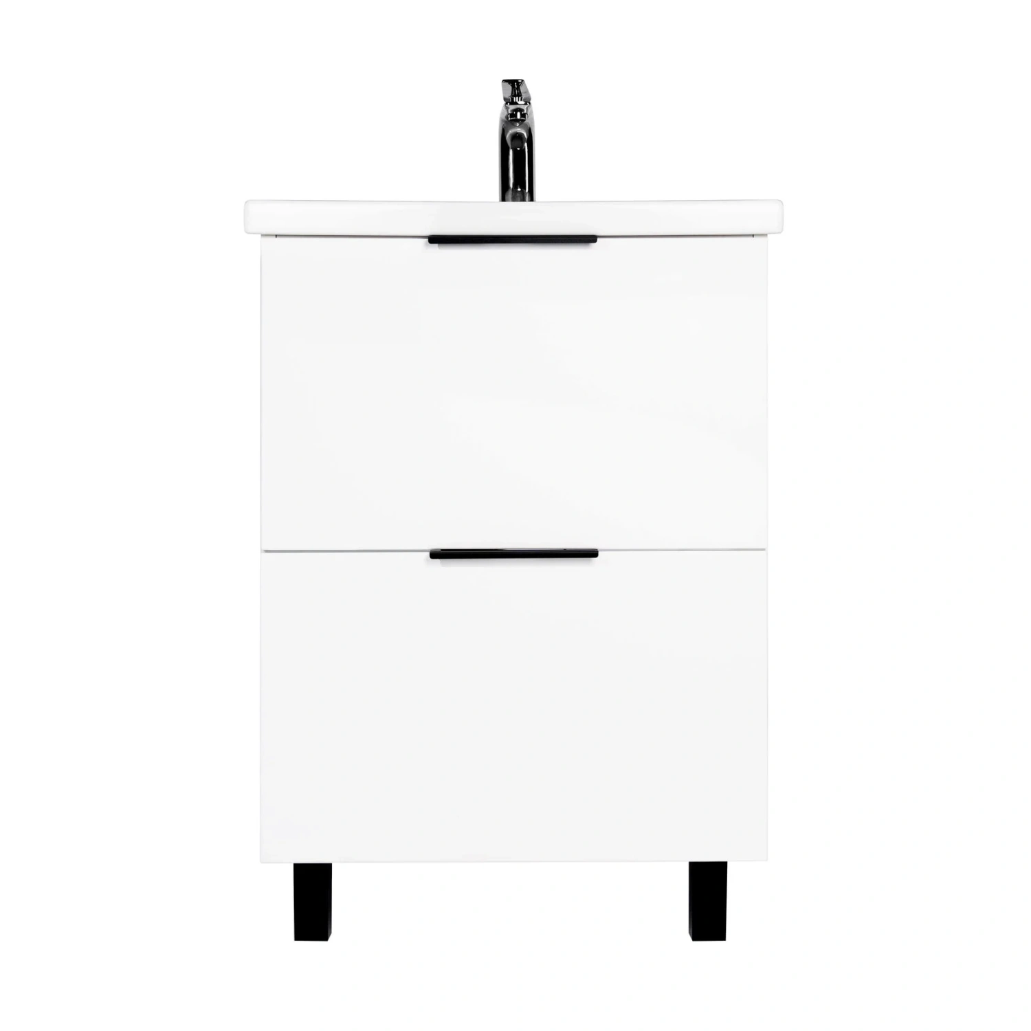 Тумба напольная Viant Берлин 60 с раковиной Moduo 60, 2 ящика, белый