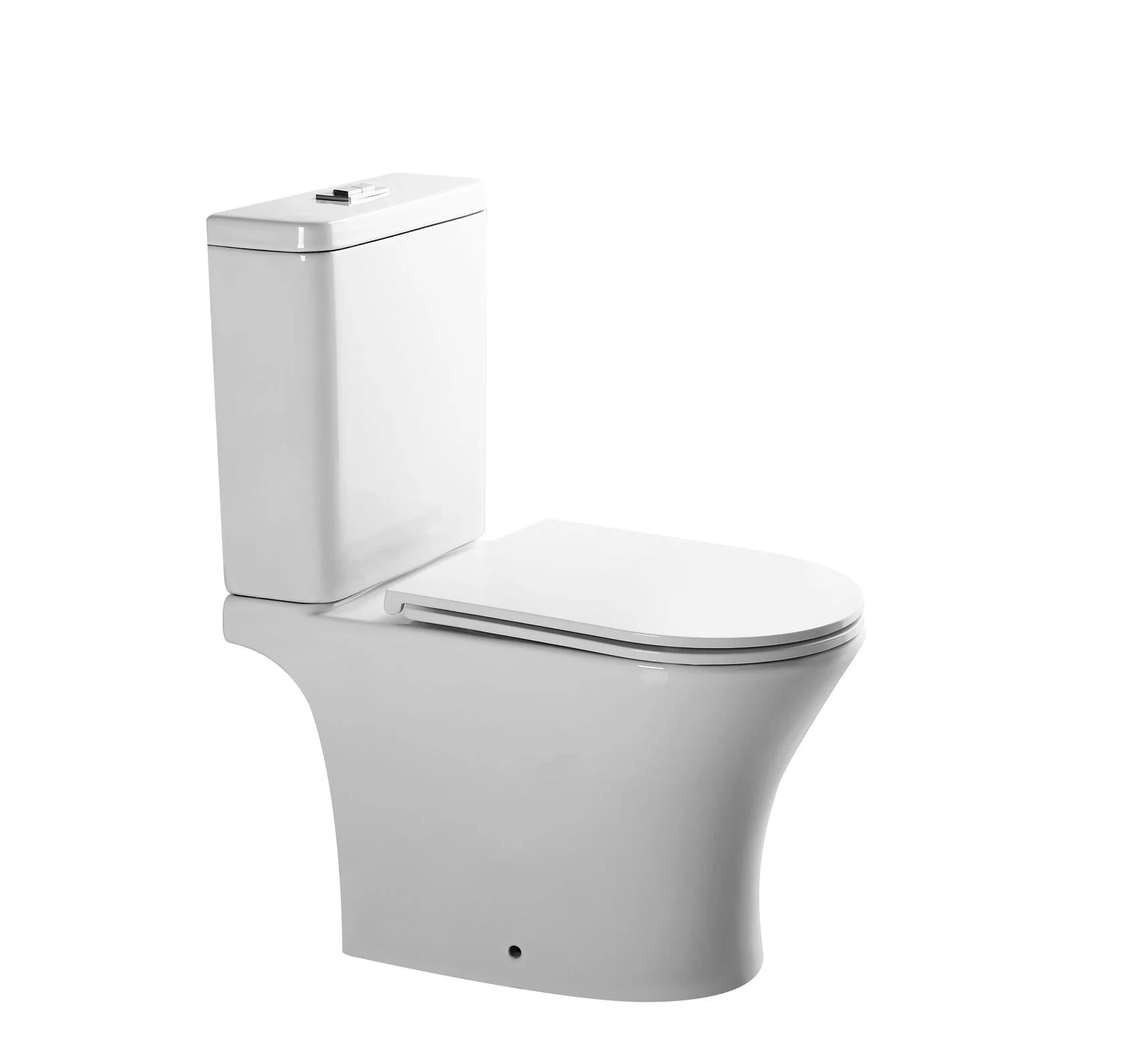 Унитаз SantiLine SL-5010 напольный, безободковый, белый