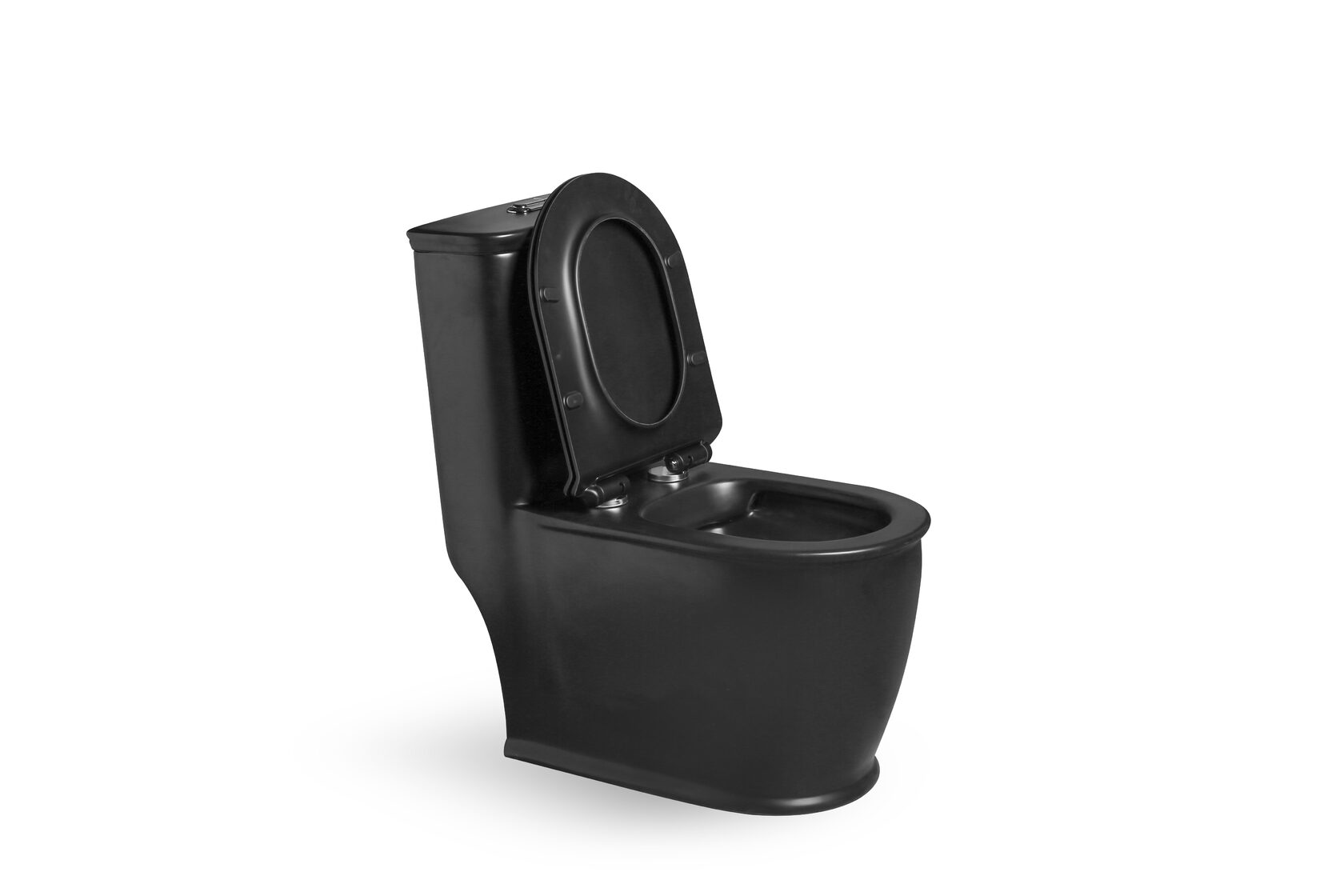 Унитаз SantiLine SL-5019MB напольный, безободковый, моноблок, черный матовый