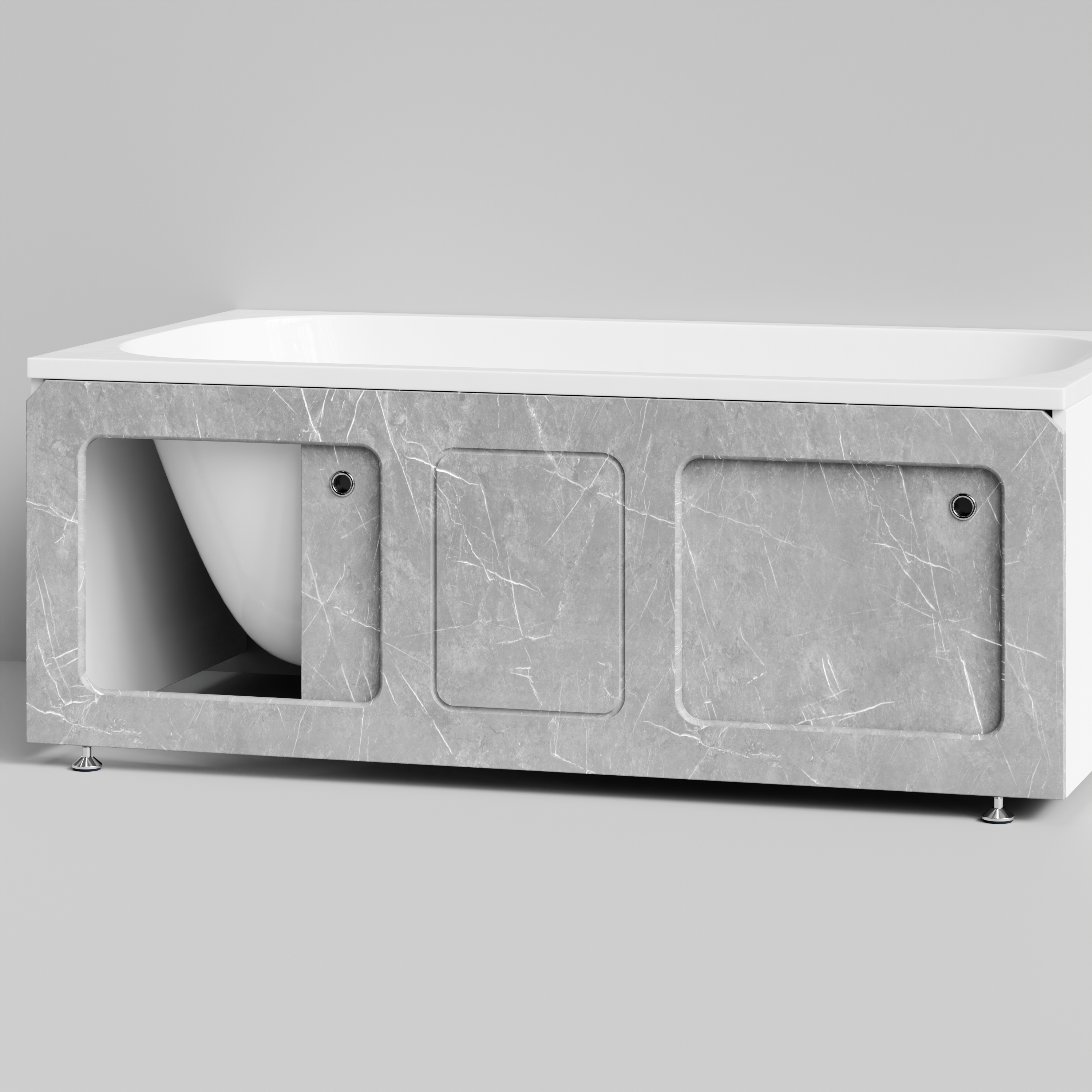 Экран под ванну Vod-ok Хит 150 раздвижной Мрамор Белый софт тач