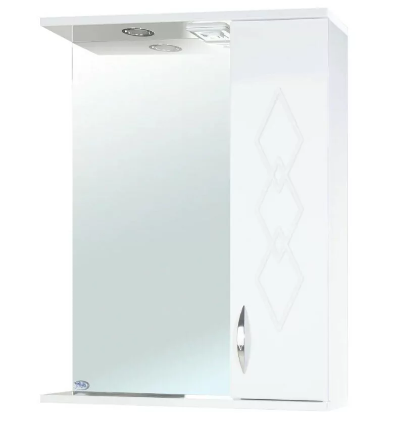 Зеркало со шкафчиком Bellezza Элеганс 65 R свет, белый