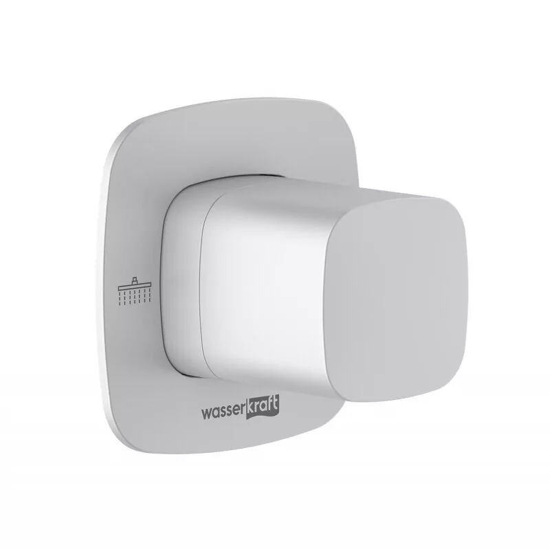 Переключатель WasserKraft A266 на 2 выхода, встраиваемый, белый Soft-touch