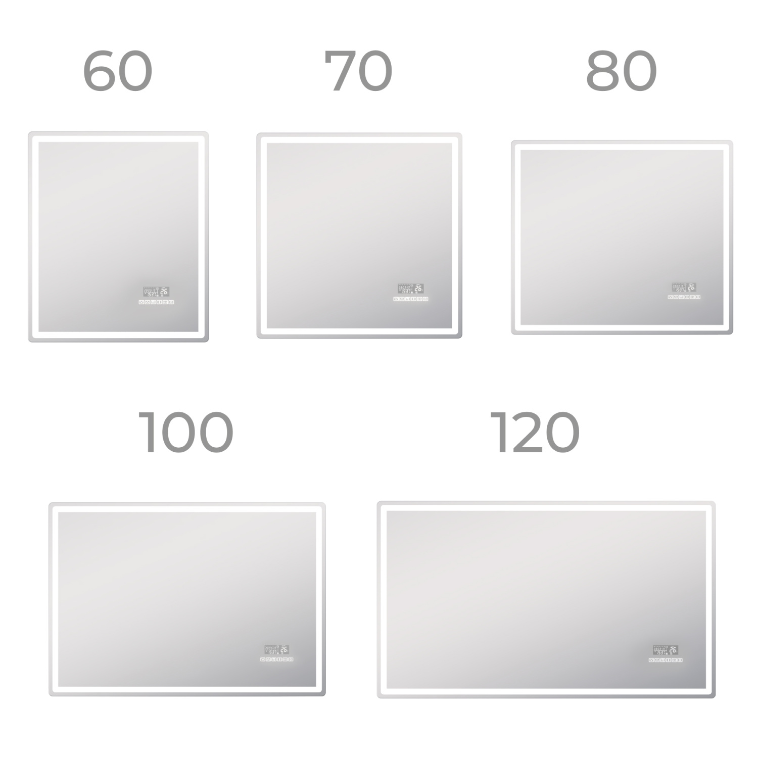 Зеркало Vigo Geometry Media 60 свет, сенсор, часы, антизапотевание