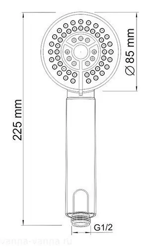 Лейка душевая WasserKraft A035 хром, 3 режима