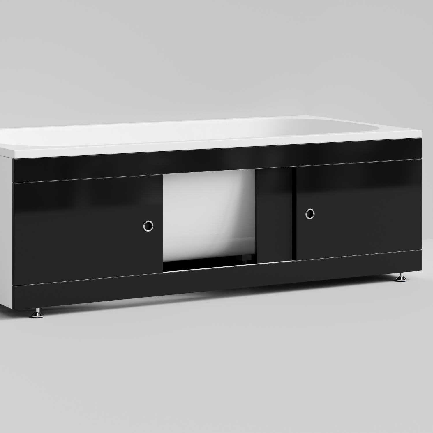 Экран под ванну Vod-ok Купе 170 раздвижной Черный глянец