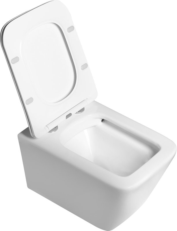 Унитаз подвесной SantiLine SL-5007T+SL-01/K с инсталляцией и кнопкой, белый